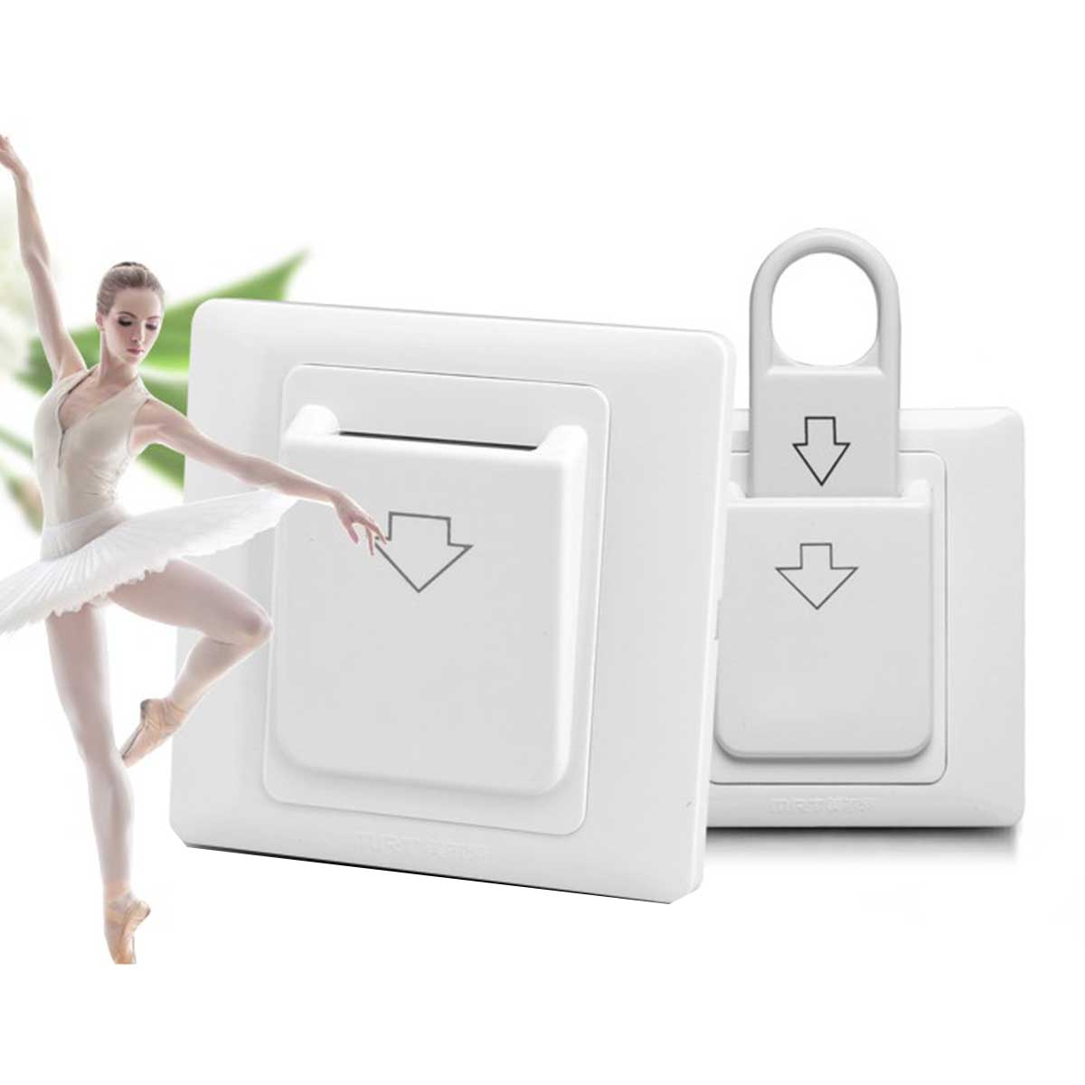 Hotel Energy Saving Switch 86x86mm Hotel Magnetic Card Plug-In Switch Push Button Insert Key Electrical Power Control Socket: Switch and Card