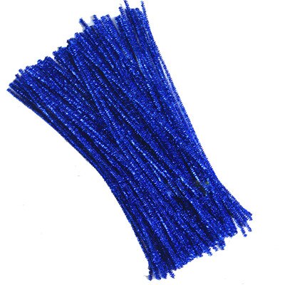 100 stuks kinderknutsels pluche stokjes handgemaakte kunst diy materialen shilly stick speelgoed educatief diy speelgoed voor kinderen: Koningsblauw