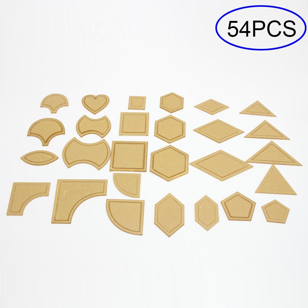54 stk blandede quilteskabeloner diy værktøjer akryl sy stencil patchwork quilter styling værktøj håndlavet sy tilbehør  h99f: Default Title