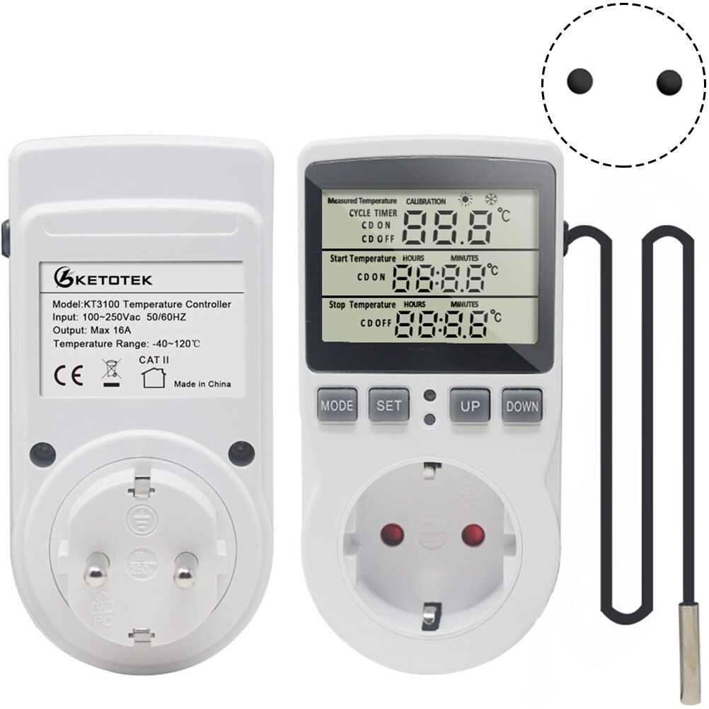 Digital Temperature Controller Socket Thermostat Controller Digital Socket Multifunctional Home Intelligent Temperature Detector: European regulations
