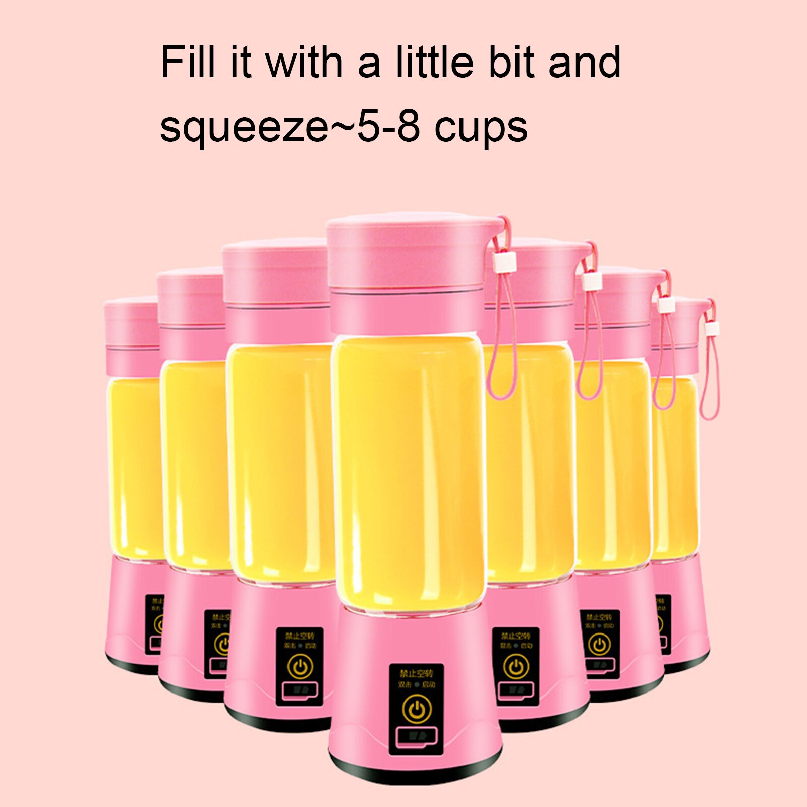 380ml Mini Juicer Machine Usb Electric Portable Blender Smoothie Maker Juice Orange Fruit Mixer Cup For Kitchen Food Processor