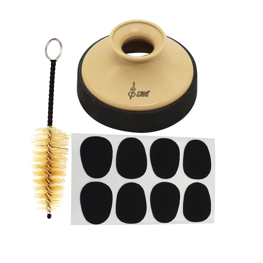 Saxofoon accessoires 3- in -1 saxofoon accessoires kit met saxofoon demper + saxofoon mondstuk borstel + mondstuk patches pads