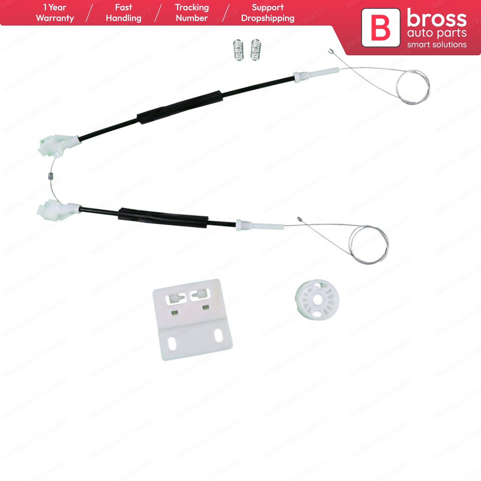 Bross Auto Parts BWR462 Electrical Power Window Regulator Repair Kit Rear Left Door CVH101212 for Land Rover Freelander MK1
