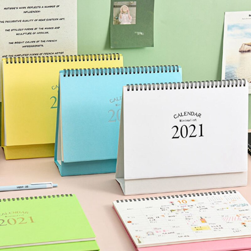 Enkel ensfarvet high-end atmosfære kalender spiral tidsplan skrivebord tabel datoer påmindelse tidsplan planlægger