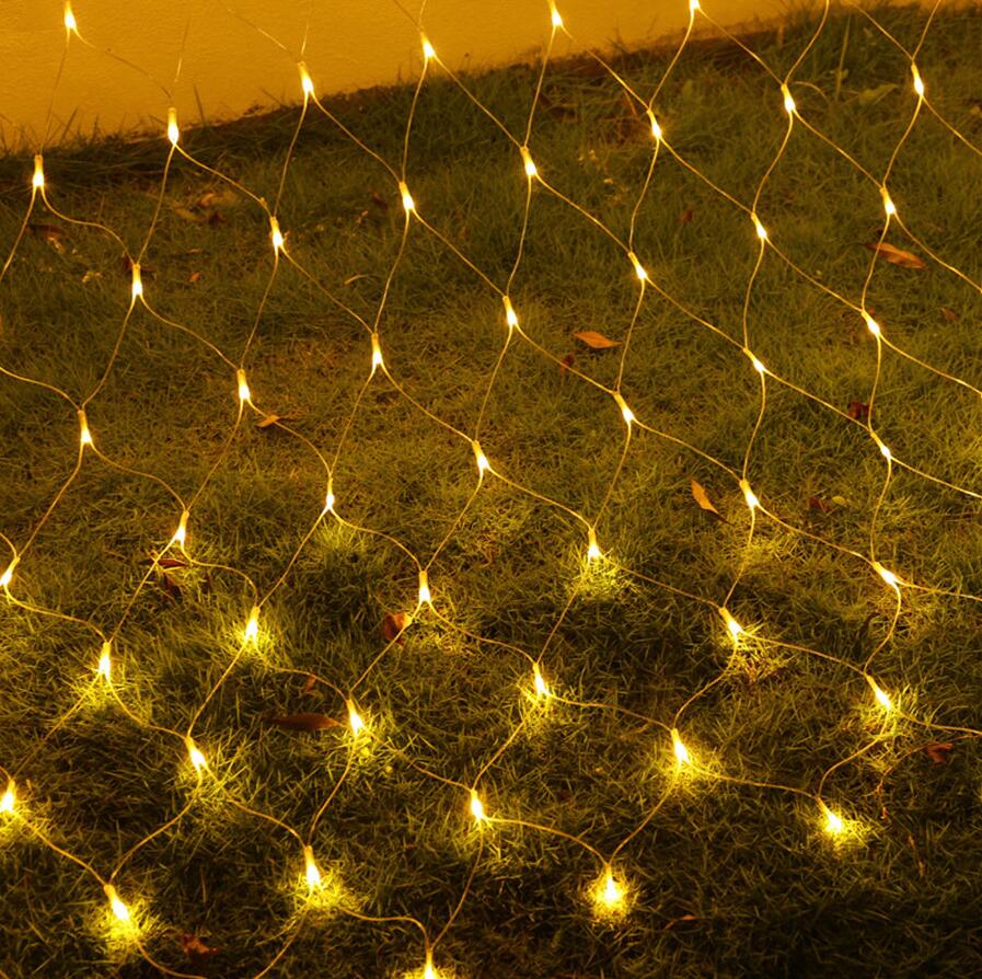 BEIAIDI 2x2M 3x2M 6x4M LED Net Mesh Fee String Licht Girlande fenster Vorhang Weihnachten Fee Licht Hochzeit Party Licht: Warm White / 6X4M 672Leds