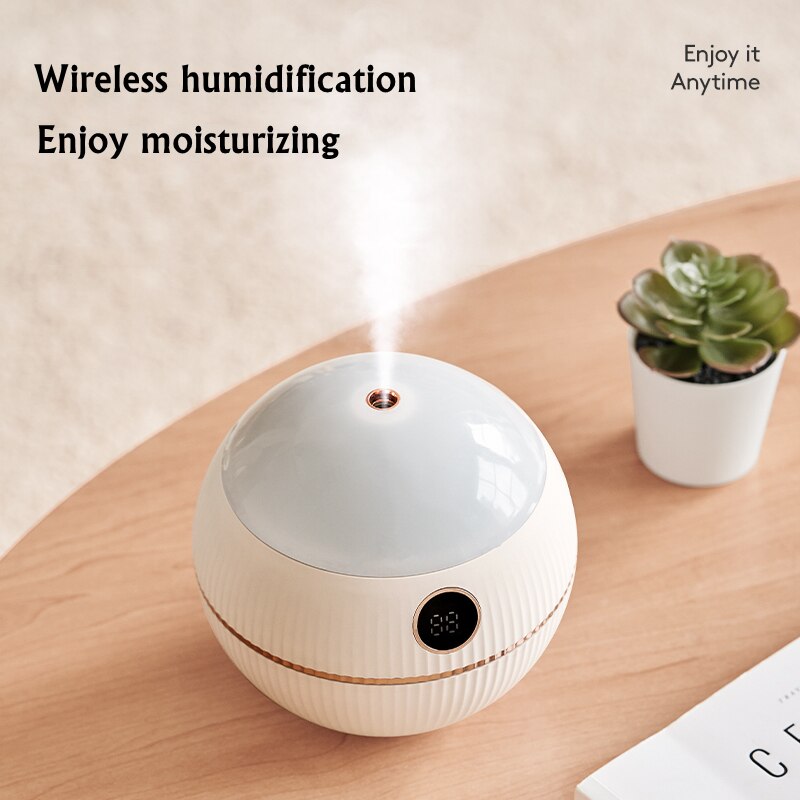 550Ml Usb Aromatherapie Luchtbevochtiger Met Projectie Lamp Oplaadbare 2000Mah Batterij Draadloze Etherische Olie Aroma Diffuser