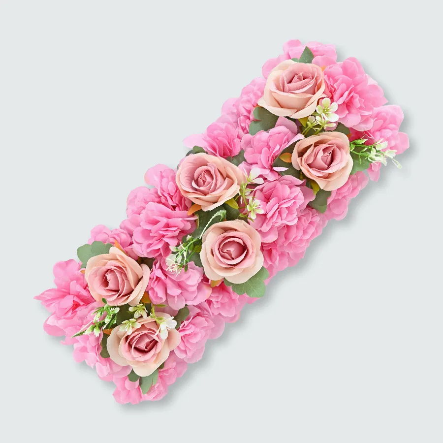 54X23Cm Kunstmatige Roos Streep Bloemstuk Bos Serie Decoratie Bruiloft Scène Scène Kunstmatige Roos Arrangement: Beige