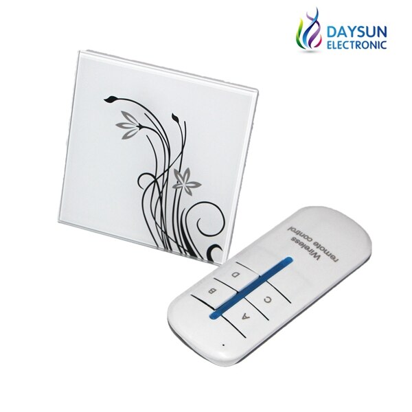 Light Switch Touch Wall Switch 1Gang/2Gang/3Gang 2Way Touching Light Switch White/Black Crystal Glass Switch Russia Popular: Remote White 2Gang