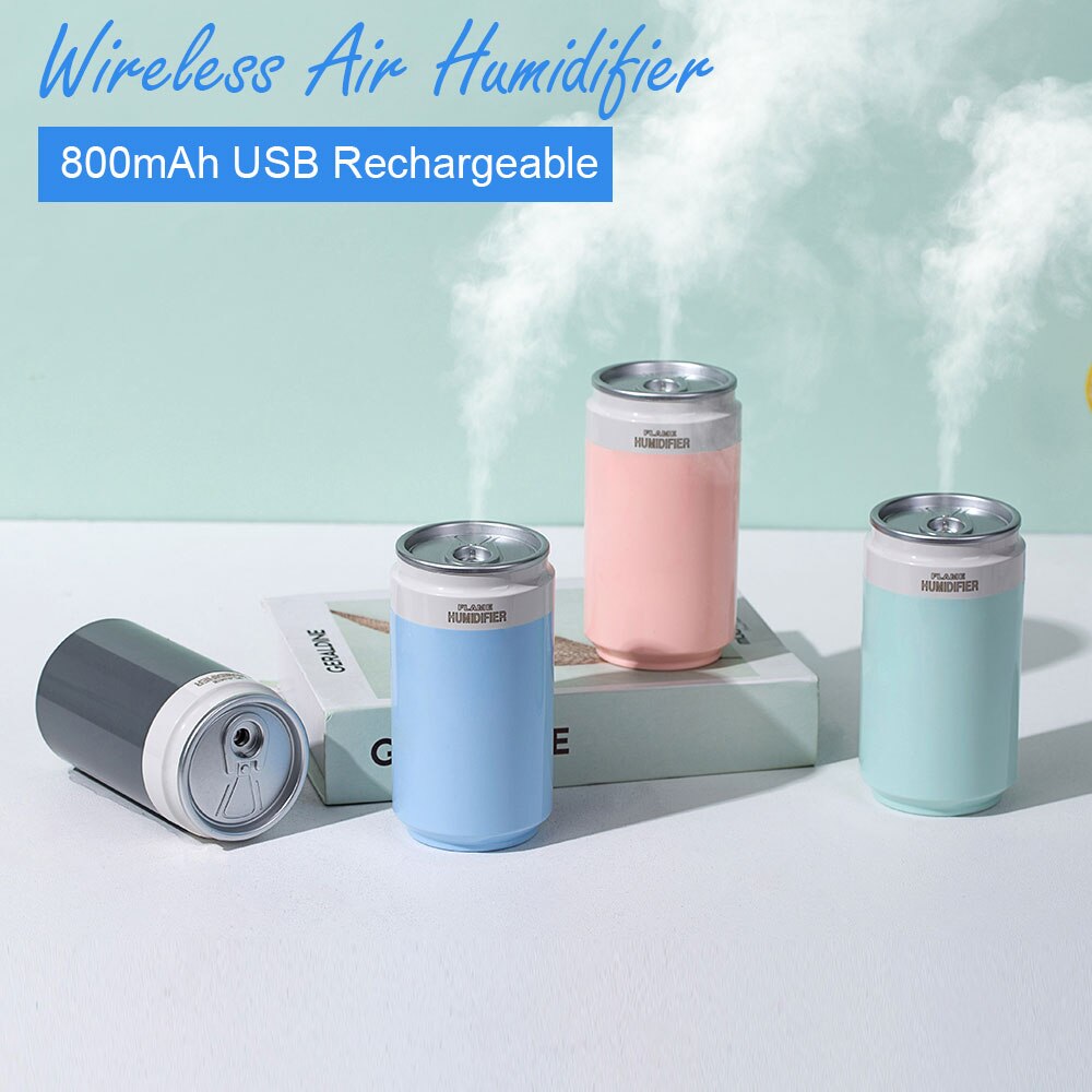 Bezprzewodowy nawilżacz powietrza sypialnia Mini wyciszenie ultradźwiękowy generator pary USB dyfuzor oczyszczacz 800mAh Rechargeabl generator chłodnej mgiełki do samochodu