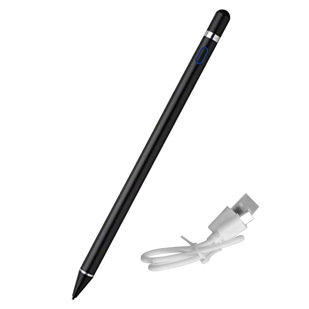 Universele Capacitieve Actieve Stylus Touch Screen Pen Smart Voor Ios/Android Ipad Telefoon Potlood Touch Tekening Tablet Smartphone: black