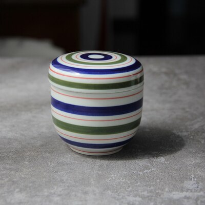 Japanese-style ceramic tableware Japanese-style steamed egg cup hand-painted blue colorful steaming bowl water-in-water: 2