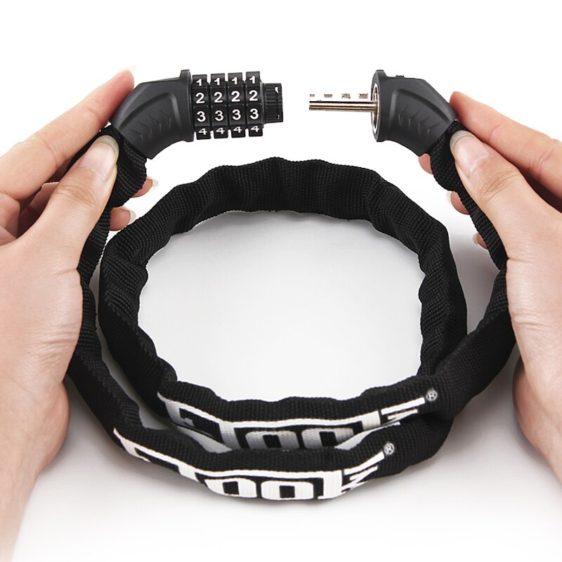 ETOOK Bike Chain Lock 4-Digit Combination Lock For Bicycle Motorcycle Scooter Helmets Anti-theft Cycling Bicycle Lock Password