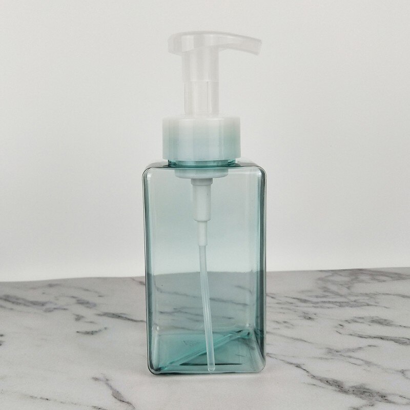 450ml Square Clear Foaming Bottle Liquid Soap Whipped Mousse Points Bottling Shampoo Lotion Shower Gel Foam Pump Bottles #: C