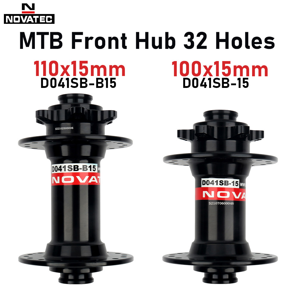 Novatec-Mountain Bike Bearing Hub, MTB Frente, 32 Buracos, Através, 100x15mm Boost, 110x15mm, 32 H, Peças de bicicleta