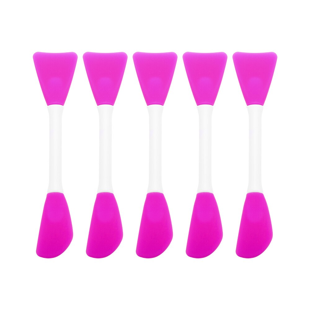 Spatule en silicone souple multifonctions pour arts créatifs, 2/5 pièces, brosse pour remuer, étaler ou verser colle, poudres et résine époxy dans son moule, facile à nettoyer: 5Pcs Rose Red02