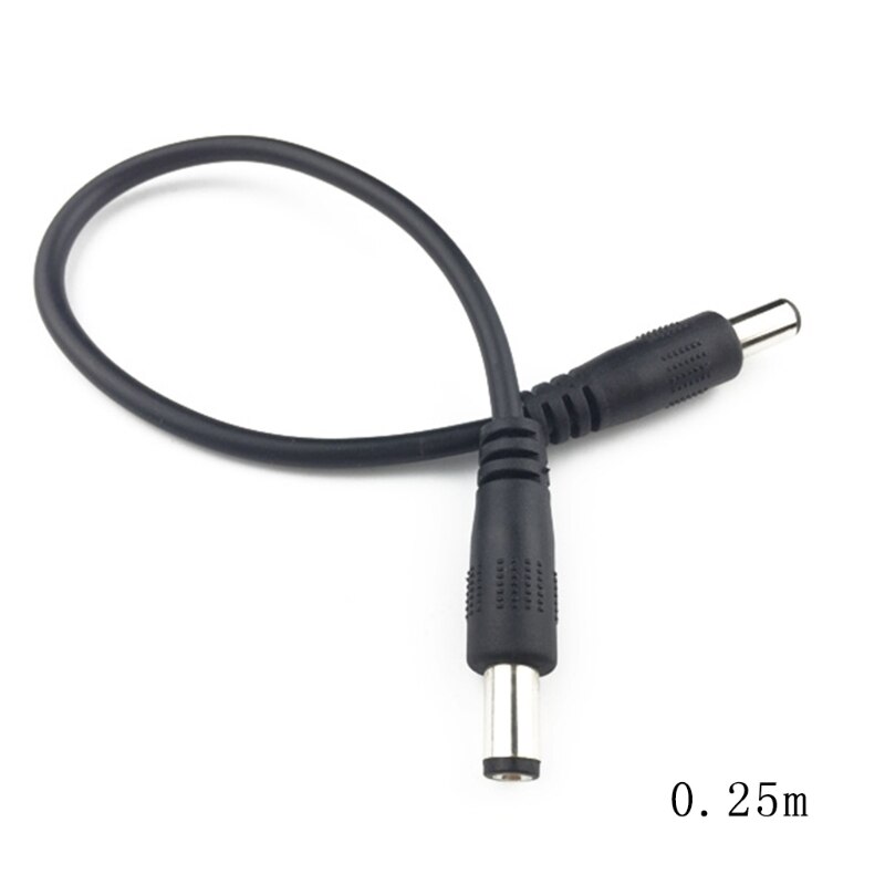 DC Power Plug 5.5 x 2.1mm Male To 5.5 x 2.1mm Male CCTV Adapter Connector Cable J6PD