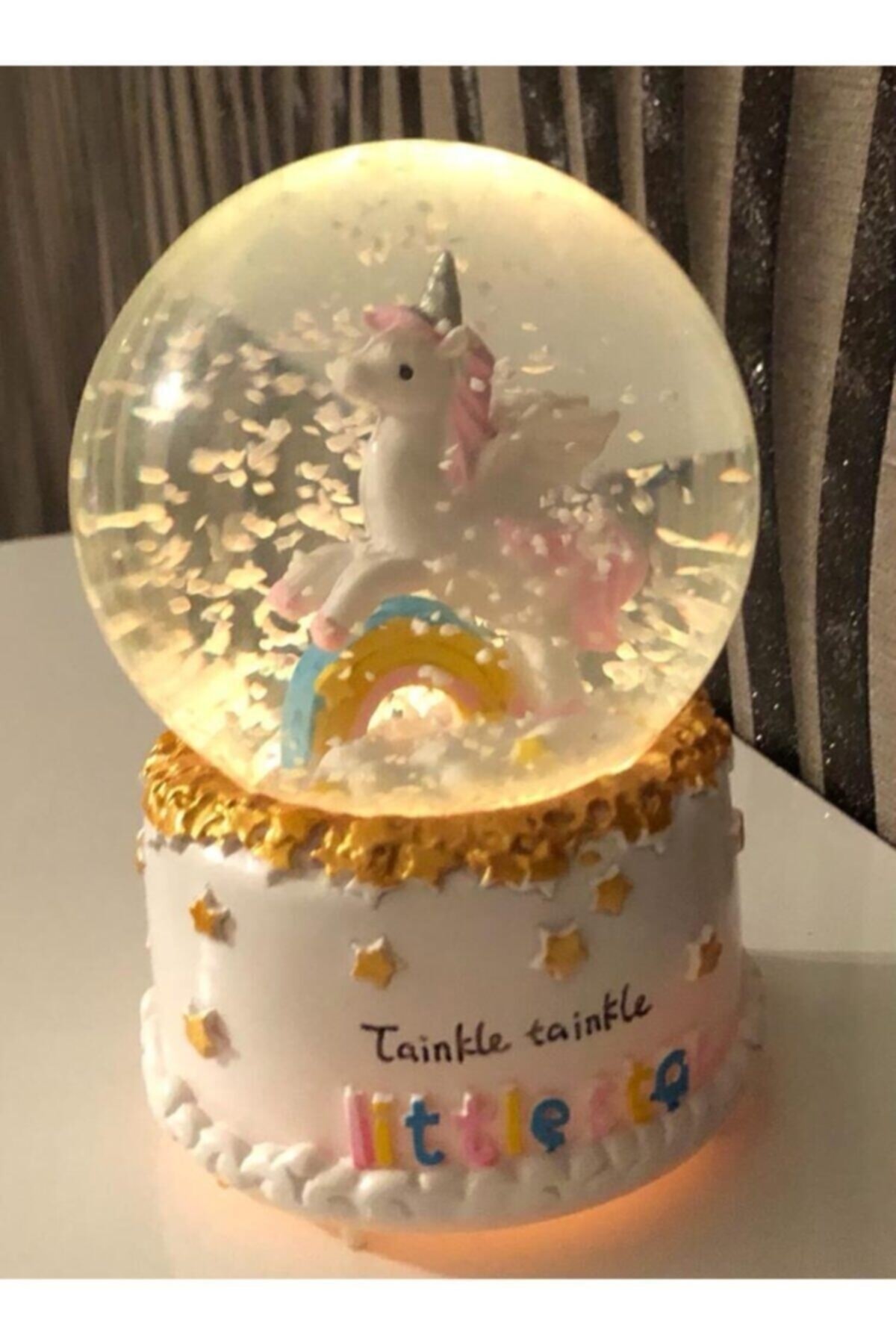Medium Size Unicorn theme Snow Globe With Music And Lights