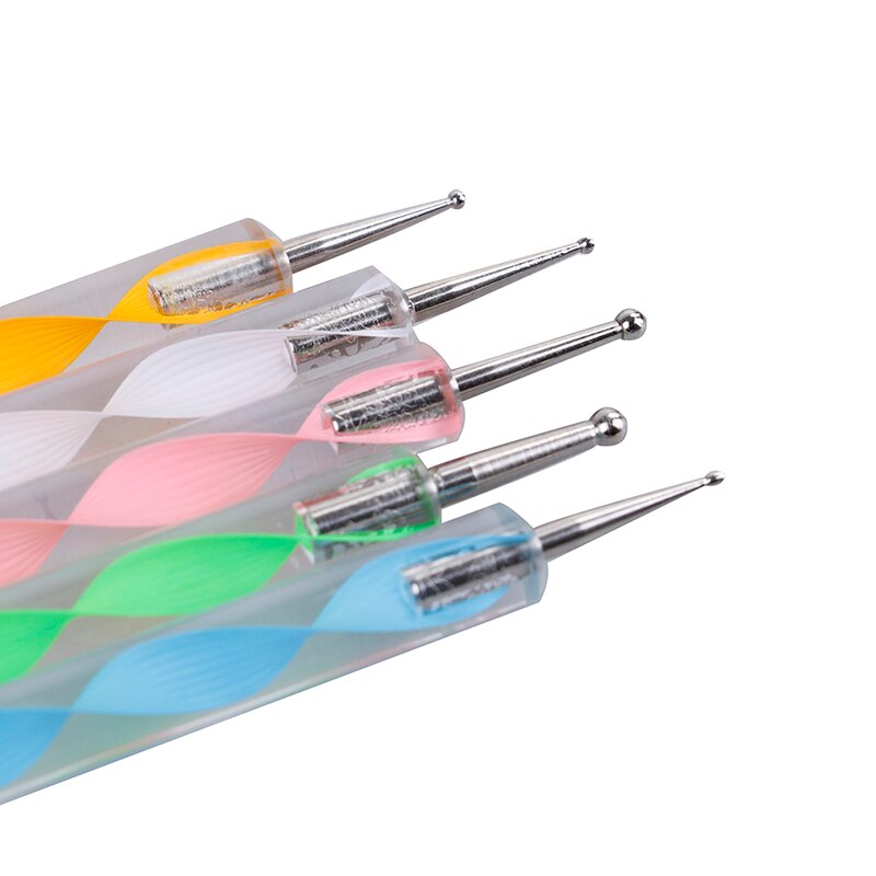 5 pçs pintura estênceis pedras modelo conjunto de acrílico hastes bola stylus pintura cerâmica argila artesanato prego selo mandala ferramentas pontilhar