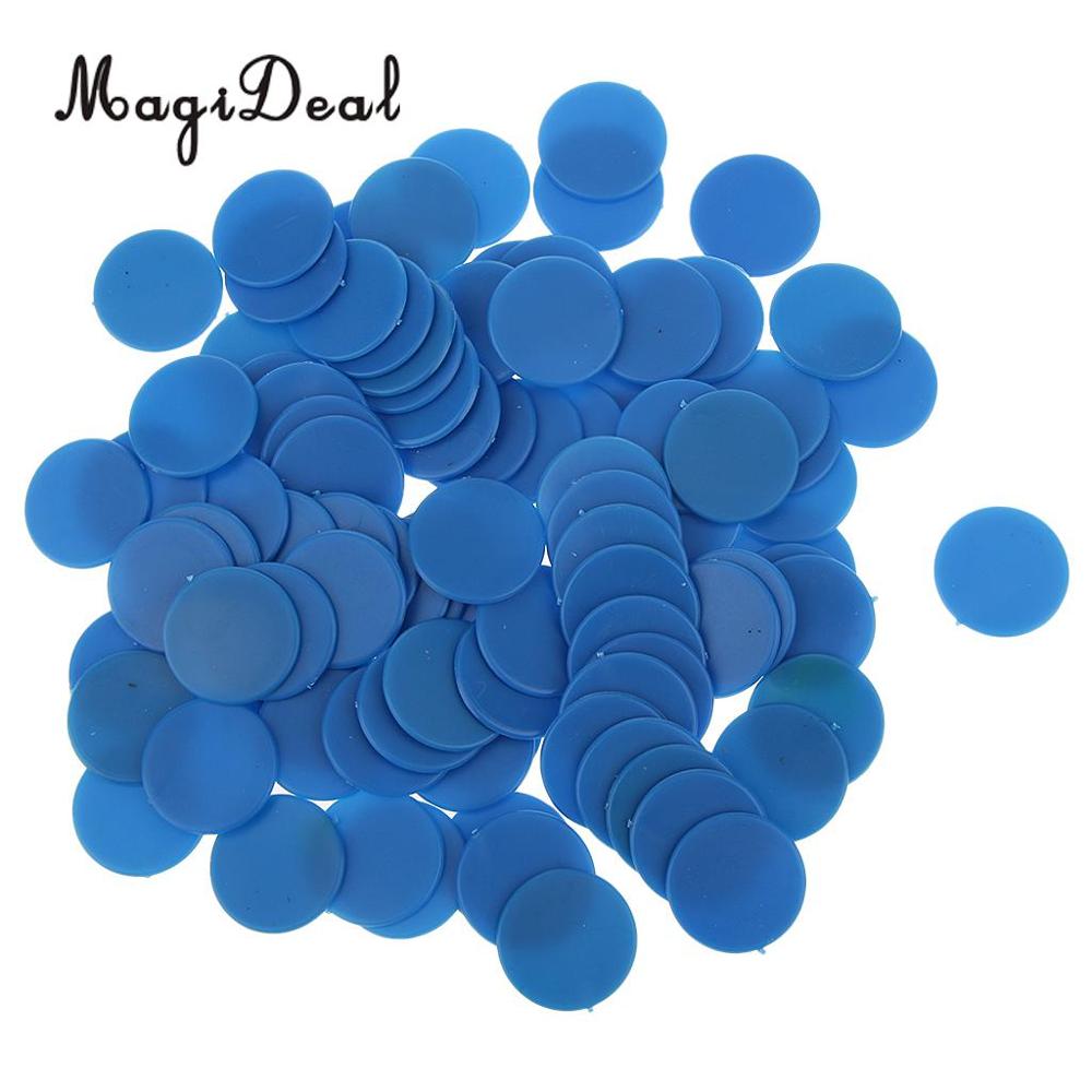 100Pcs 19 Mm Doorschijnend Bingo Chips Markers Voor Bingo Game Class Math Games Educatief Speelgoed Kinderen Kids Klaslokaal Levert: Blue