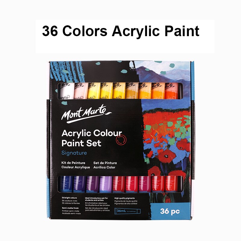 12/18/24/36 Colors 36ml Acrylic Paint Set Metallic Perfect for Canvas Wood Fabric Leather Cardboard Paper MDF Crafts: Acrylic 36 Color