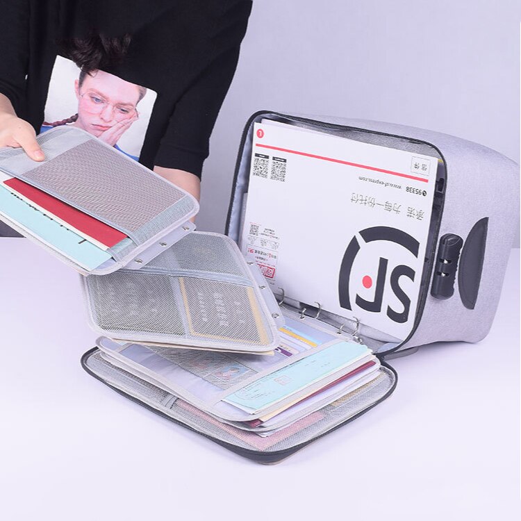 Multi-Purpose Document Storage Briefcase Business Trip Portable Official Seal File Organize Bag Travel Certificates Handbag Item