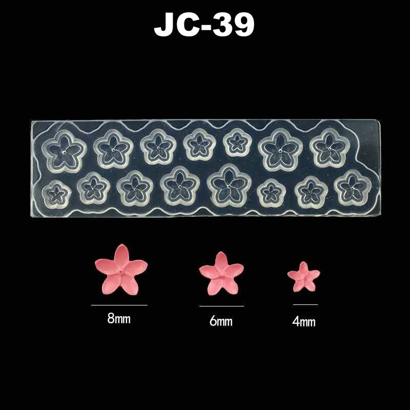 3D Carving Silicone Mold Nail Stamping Camellia/Shell/Bow Tie/Star Pattern DIY UV Gel Acrylic Crystal Nails Template 3 Style: JC-39