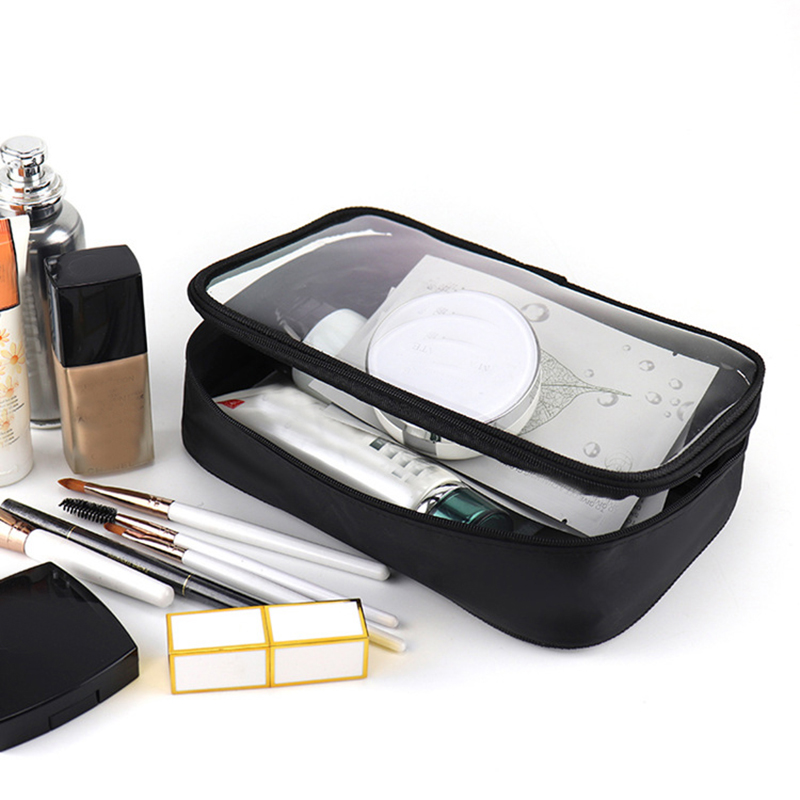 Vandtæt gennemsigtig kosmetik taske kvinder fyldes op sag lynlås klar makeup skønhed vask arrangør bad toilettasker kit