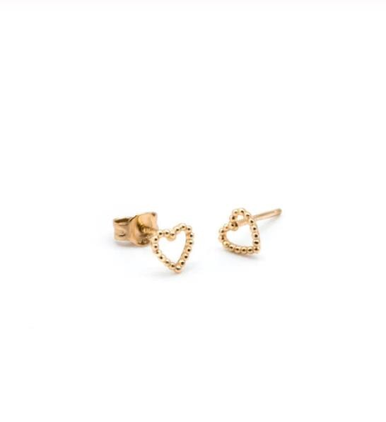 Roxi 925 sterling sølv hjerte øreringe minimalistiske perler hule hjerte eaiings til kvinder koreansk smykker fest: Guld