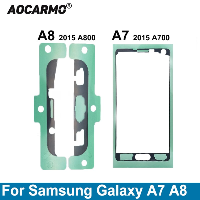 Aocarmo robić Samsung galaktyka A7 (2015) A700 A8 (2015) A800 taśma klejąca ekran samoprzylepna LCD przednia naklejka