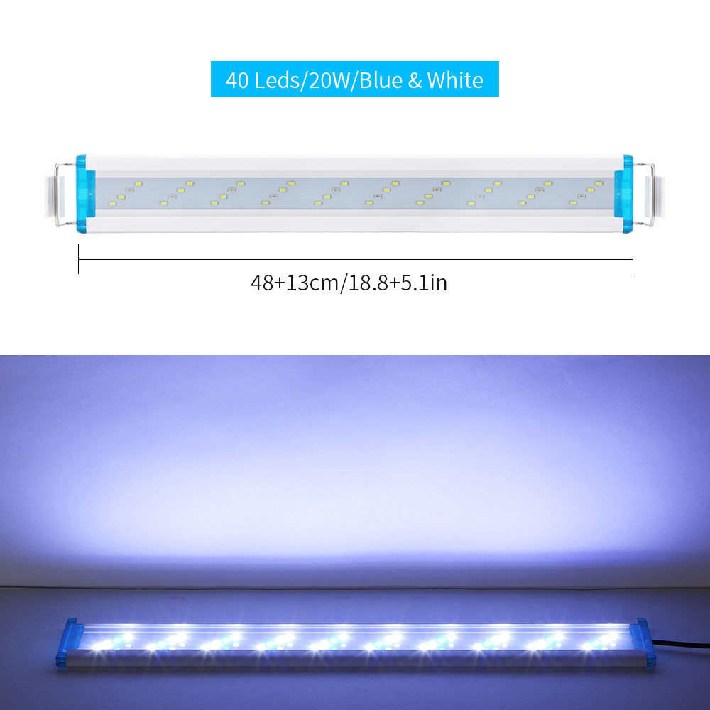 Ultra Dunne Aquarium Beugel Licht Drie Kleur Verstelbare Landschapsarchitectuur Ecologische Tank Rack Lichten Besktop Aquarium Aquatic Lamp: SZD-B50BW