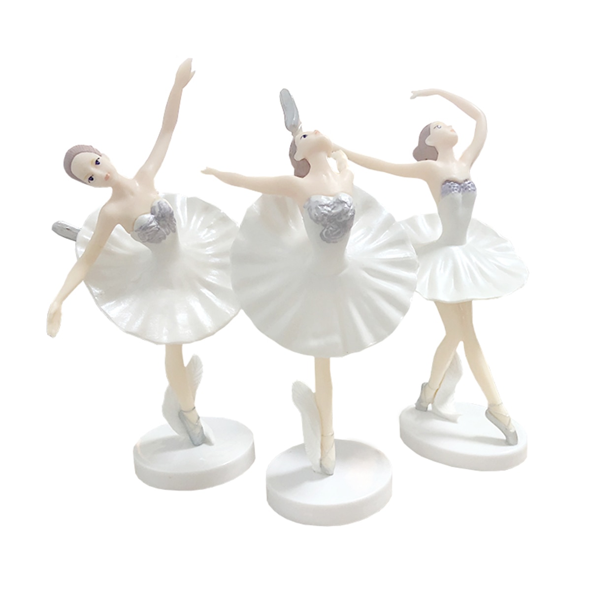 3pcs/set Happy Birthday Dancing Ballet Girls Decoration Cake Topper Wedding Bride and Groom Ornament Party Supplies