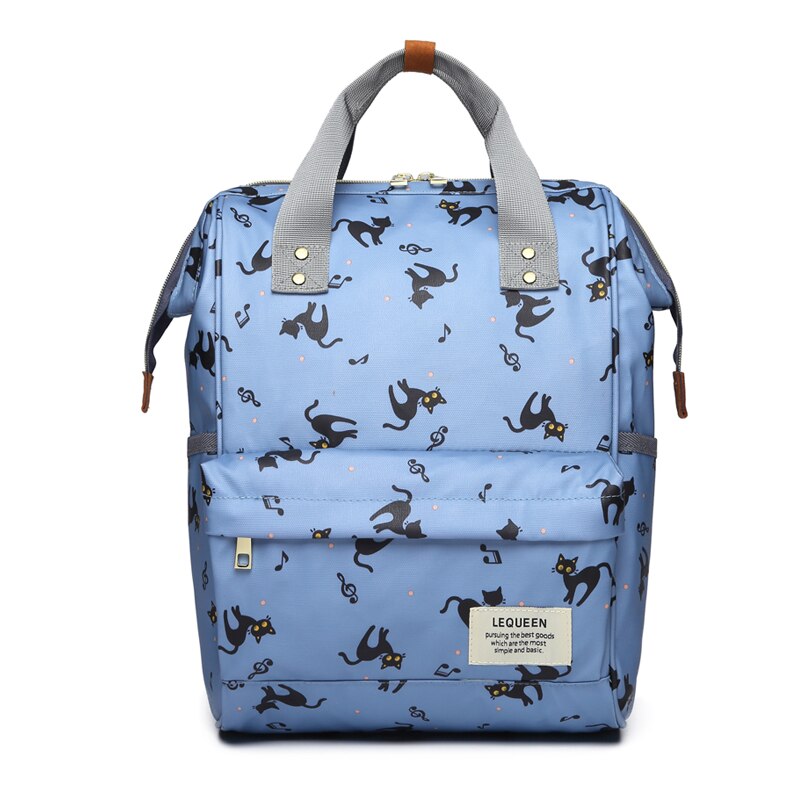 Lequeen Mommy Backpacks Nappy Bags animal bear print Diaper Bags Maternity Backpack Small Waterproof Travel Bag LPJ10: LPB06-blue