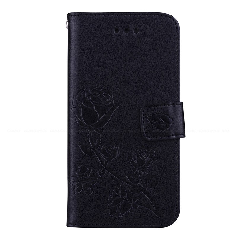 For Huawei P9 Lite Mini Case PU Leather Phone Case For Huawei P9Lite Mini Enjoy 7 SLA-L02 SLA-L22 SLA-L03 Case Flip Cover Fundas: Black