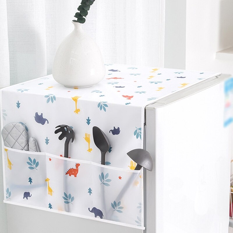 Waterproof Washing Machine Cover Multi-Function Storage Dustproof Refrigerator Cover Household Decor Supplies: E