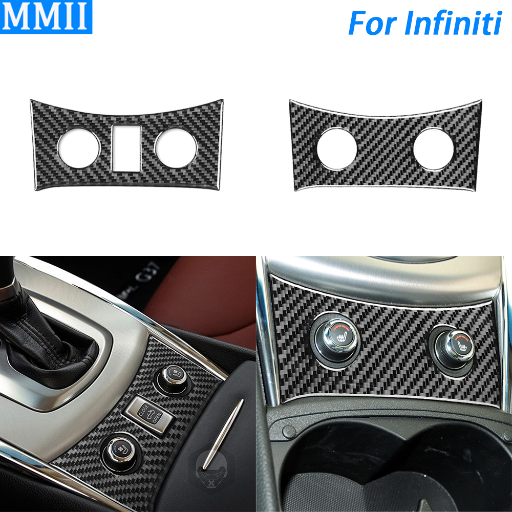 For Infiniti G37 08-13 G35 07-08 G25 11-12 Q60 14-15 Carbon Fiber Seat Heated Control Panel Car Interior Accessories Sticker