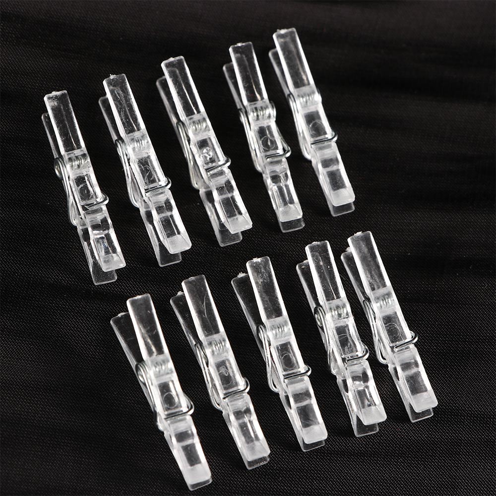 20 pcs Transparent Clips Clamps Clips Clothes Spring Hanging Plastic Clamp Line Clips Clothespins for Photos Cloth Paper