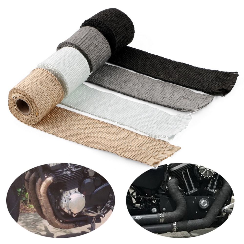 Leepee 50mm x 1.5m glassfiber varmeisolerende wrap eksos header pipe tape anti isolasjon tape