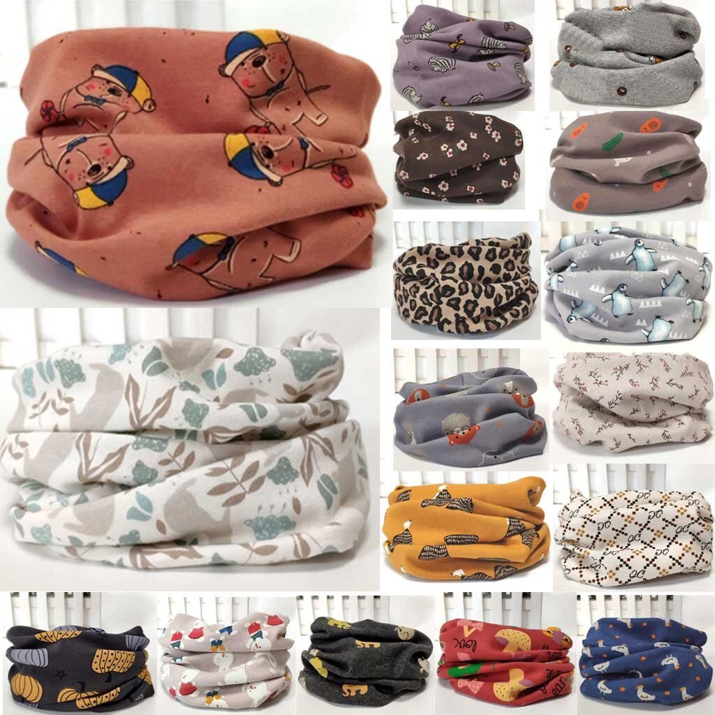 Spring Autumn Winter Children Warm Scarf For 0-10 Years Old Kids Boy Girl Neck Collar Baby Cartoon Scarves Warm Collar
