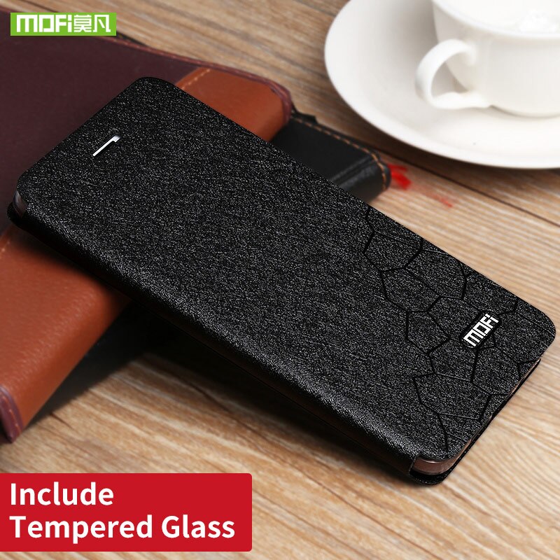 Xiaomi Redmi 4X Case 5.0 Cover Silicone TPU Flip Leather Hard Black Ccoque Original Mofi Xiaomi redmi 4X Pro Case Metal Foundas: black with glass