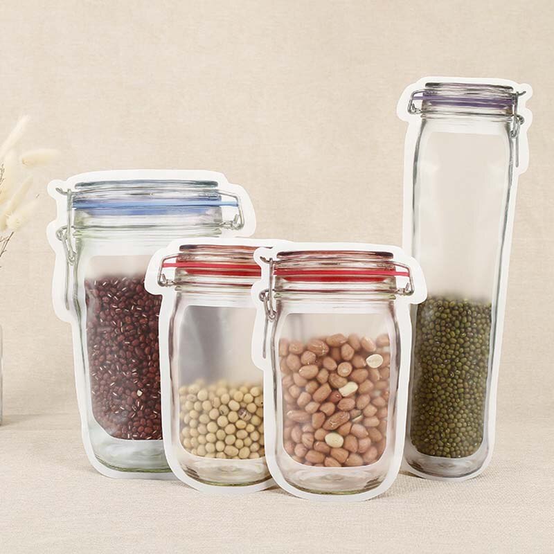 Kitchen Reusable Ziplock Bag Snack Biscuits Food Jar Bag Food Jar Bag Jar Zipper Bags Reusable Reusable Port