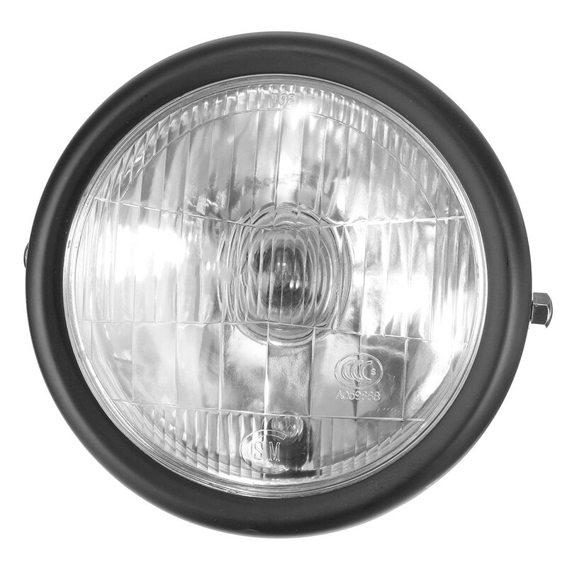 Phare Moto LED 7 Pouces Jaune - Universel H4 35W - Avec Supports Noirs - 12V