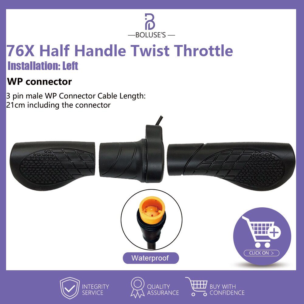 Wuxing 130X 108X 300X 21X Thumb Throttle 76X 20X Half FullTwist Throttle eBike Accelerator Electric Bike Accessories: 76X Half Waterproof