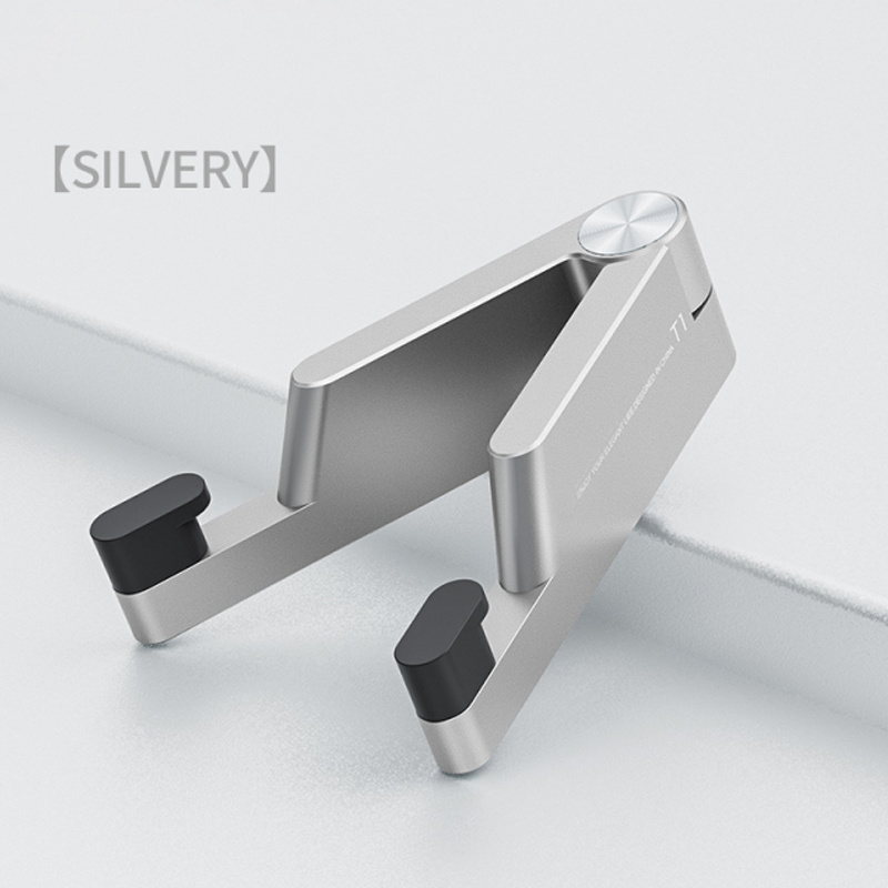 T1 Universal- Mini Aluminium Tragbare Falten Schreibtisch Halterung V-halterung praktisch Wiege Faltbare Stand für praktisch iPad: Silber