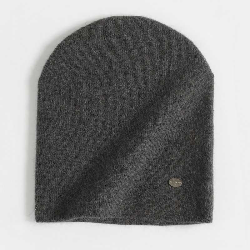Kaninchen Haar Winter Hüte Für Frauen Mützen Wärme Ski Kappe Mädchen Hütte Weiblichen Kappe Skullie Künstliche Neue Hütte: dunkel grau 2
