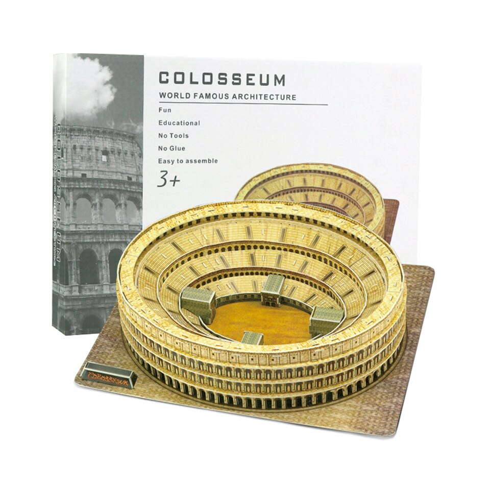 Grote Maat 3D Wereld Architectuur Puzzels Intellectuele Ontwikkeling Papier Diy Attracties Souvenirs Kids Speelgoed: Colosseum