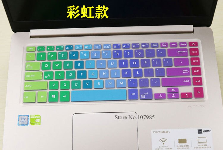 15.6 inch Colorful Silicone Keyboard protector skin Cover guard For ASUS VivoBook F510UA F510U / for ASUS VivoBook S510 15&quot;: Rainbow