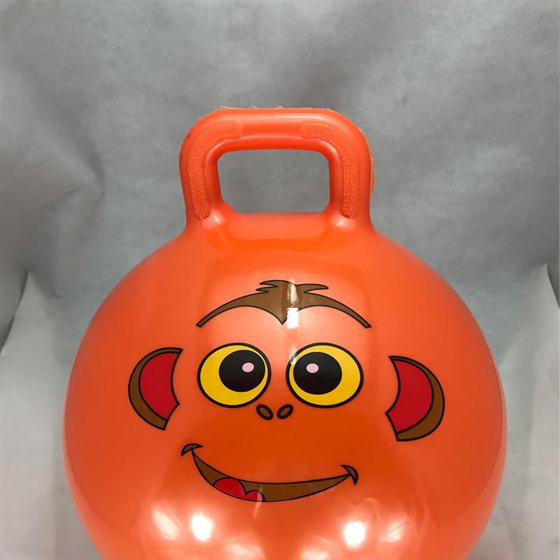 1pc Bouncing Ball Inflatable Exercise Ball Jumping Ball Cartoon Pattern Handle Ball for Kids Children (Random Color and Pattern)