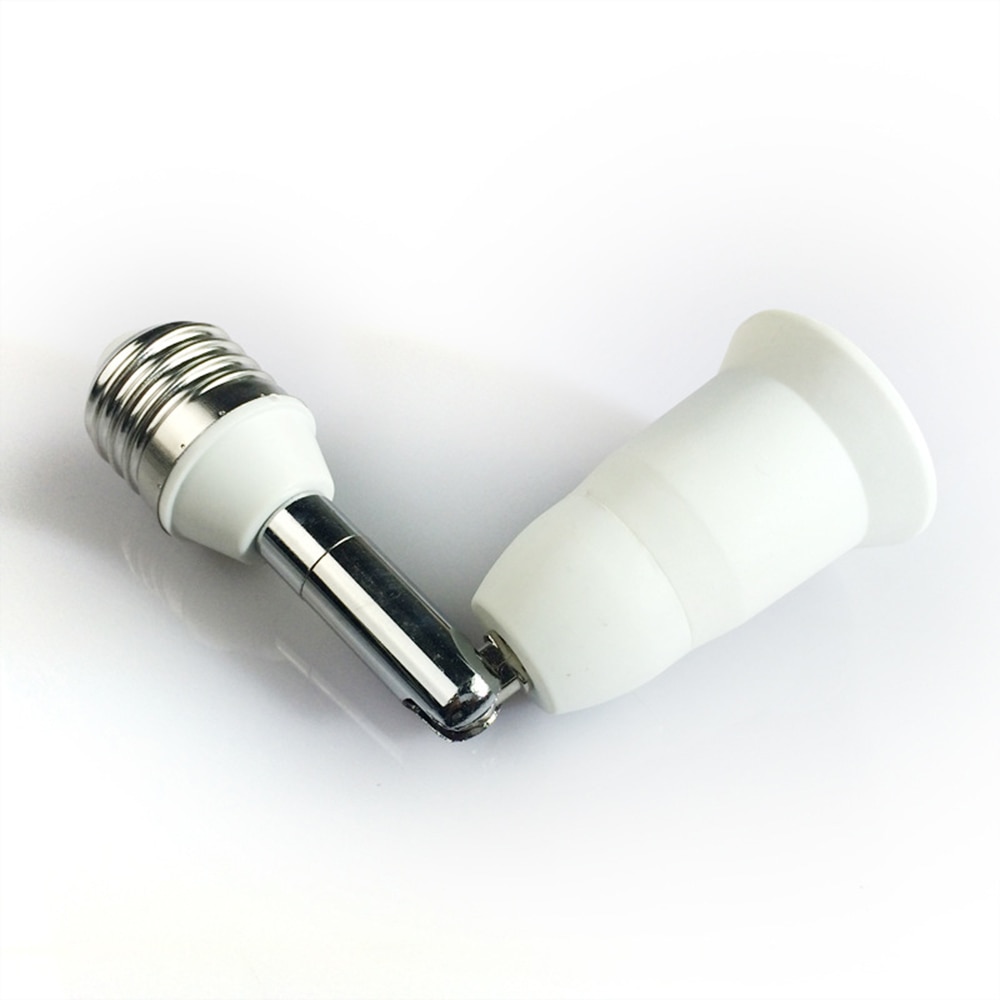 E27 to E27 LED Flexible Lamp base Bulb Socket PC+ aluminum White With 10CM Extension Light Holder Converters