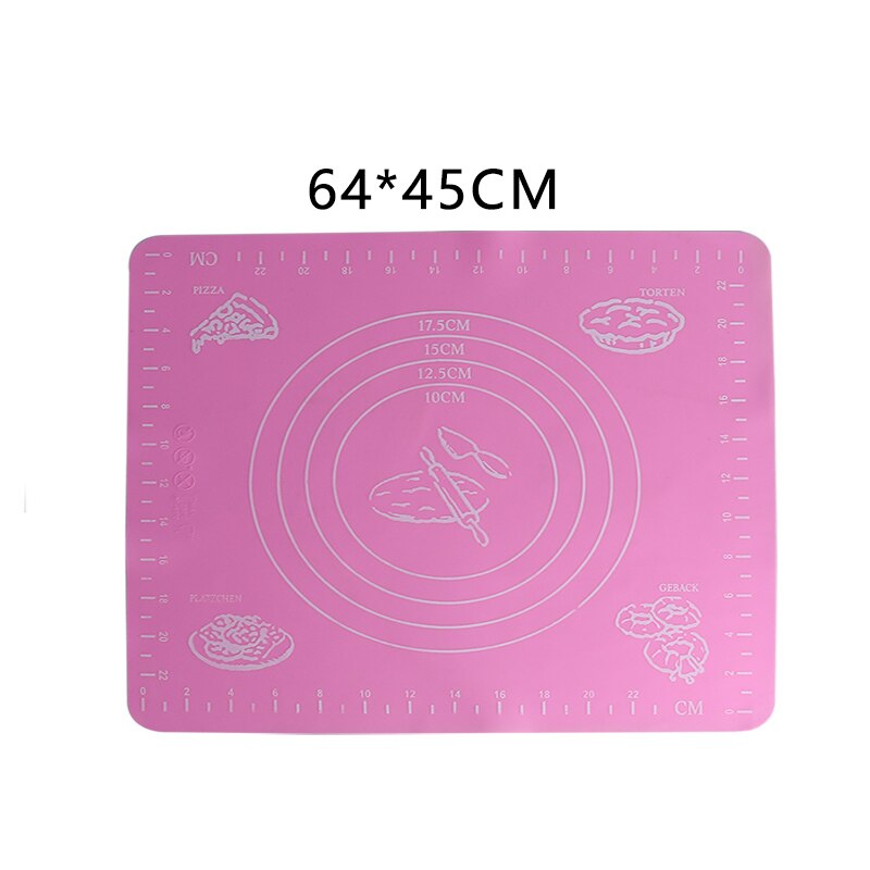 Vip Siliconen Bakken Mat Milieuvriendelijke Mat Voor Rolling Deeg Pad Grote Non-stick Oven Patisserie Bakken Accessoires Gereedschap: 64X45 CM Pink