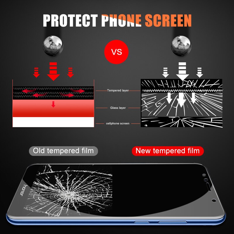 9H Anti-Burst Gehard Glas Voor Huawei Honor 8 9 10 Lite 7X 8X Full Screen Protector Op honor 7A 7C 7S 8A 8C 8S Beschermende Film